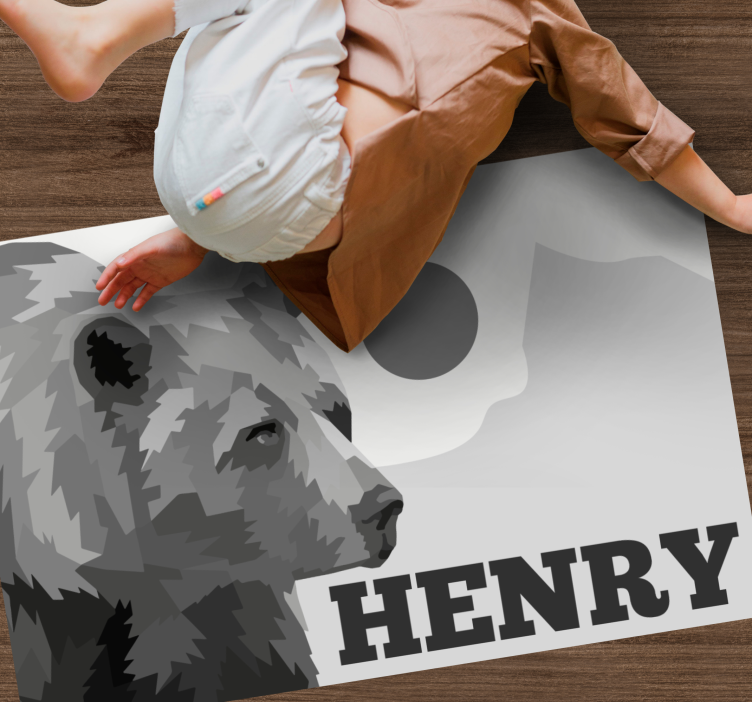 Tapis vinyle personnalisé ours personnalisable - TenStickers