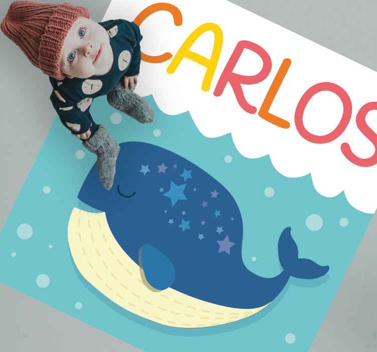 Tapis vinyle personnalisé scène de baleine fantaisiste - TenStickers