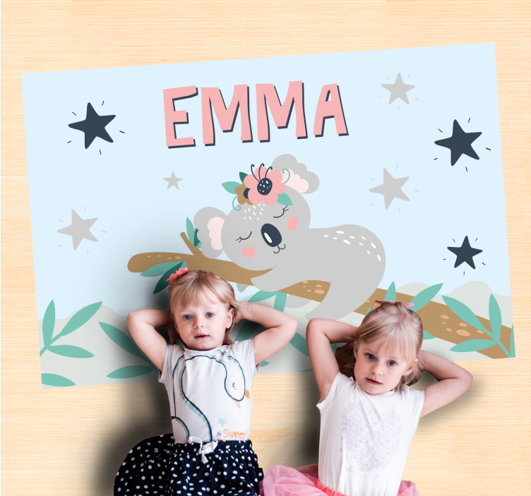 Tapis vinyle personnalisé nuit des koalas - TenStickers