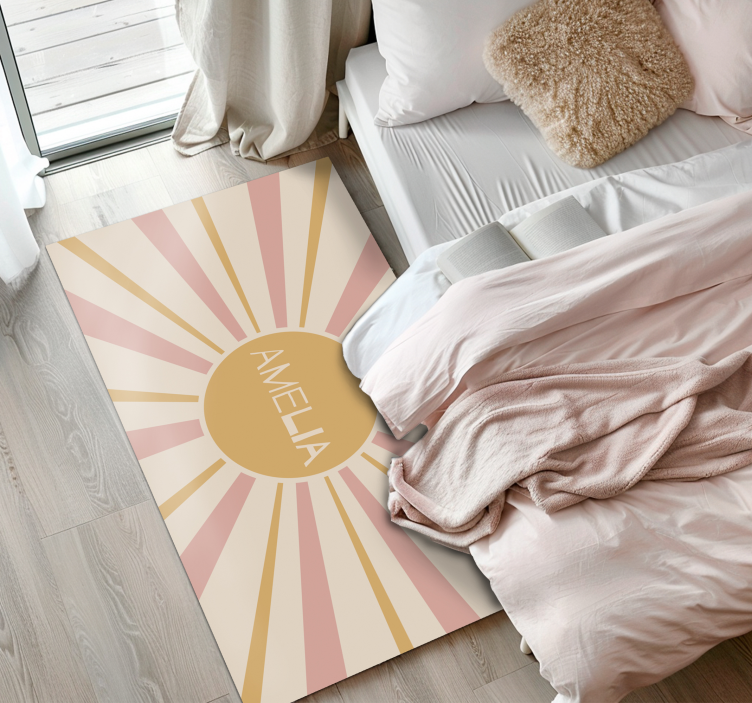 Tapis vinyle personnalisé soleil couleur pastel - TenStickers