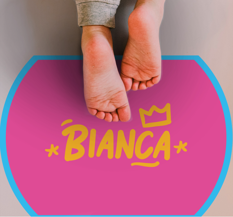 Tapis vinyle personnalisé tapis bleu bordé avec nom - TenStickers