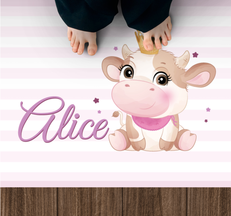 Tapis vinyle personnalisé vache mignonne - TenStickers