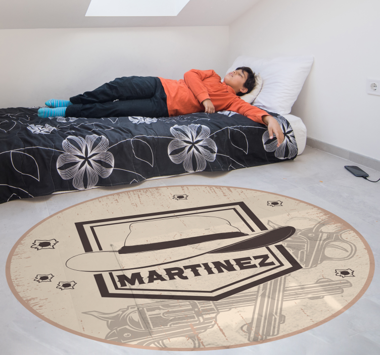 Tapis vinyle personnalisé western personnalisable - TenStickers