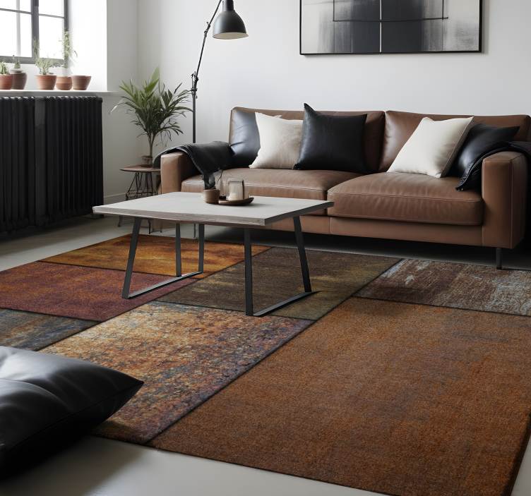 Tapis vinyle pierre élégance rustique en patchwork - TenStickers