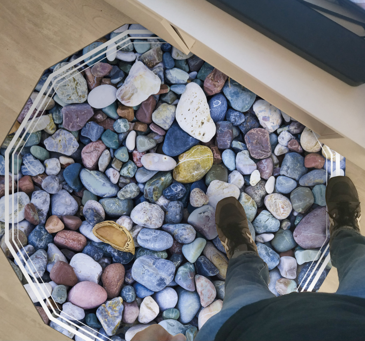 Tapis vinyle pierre illusion de galets - TenStickers