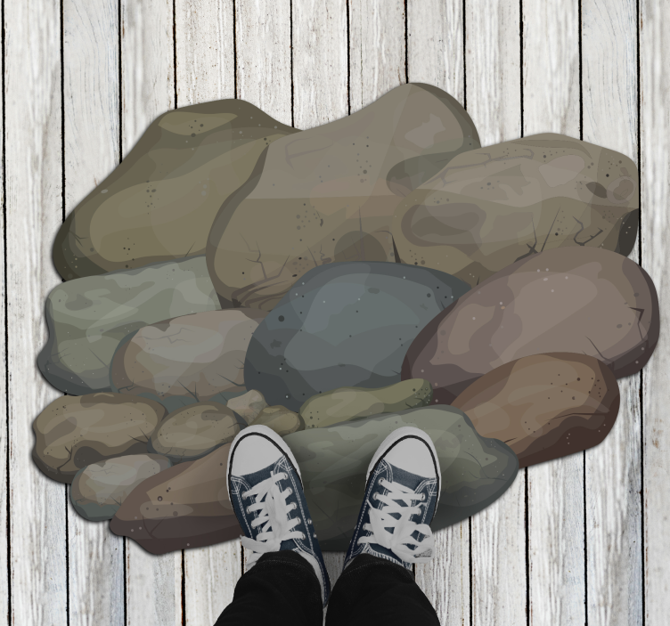 Tapis vinyle pierre illustration de galets - TenStickers