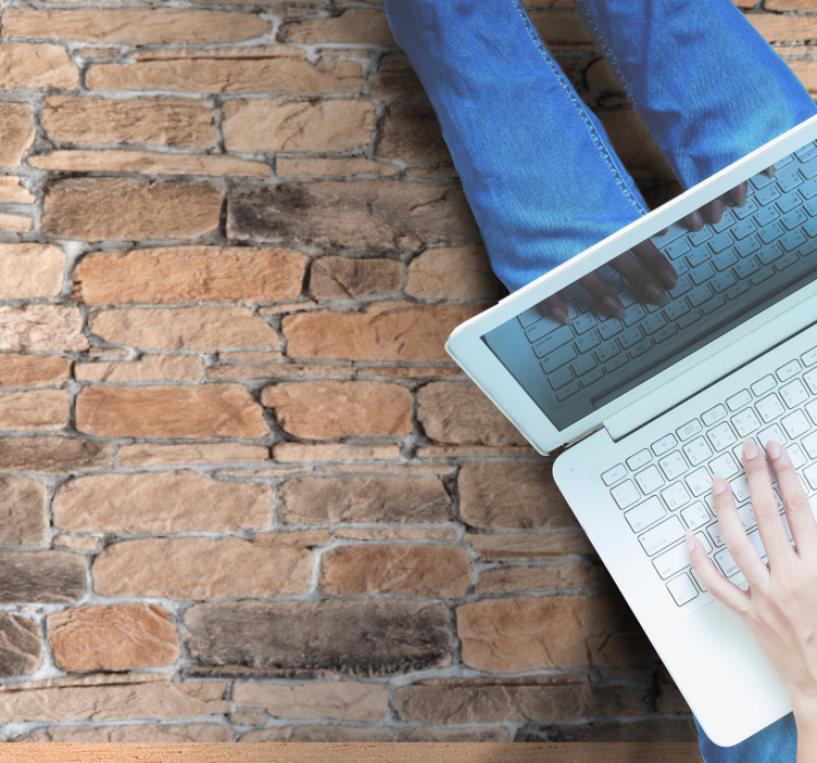 Tapis vinyle pierre motif de brique réaliste - TenStickers