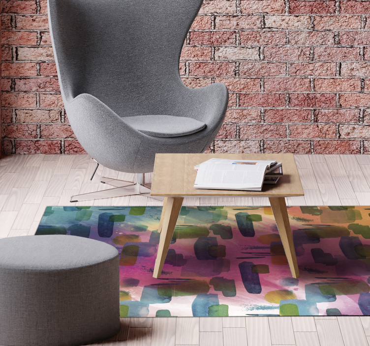 Tapis vinyle salon segments de couleurs artistiques - TenStickers