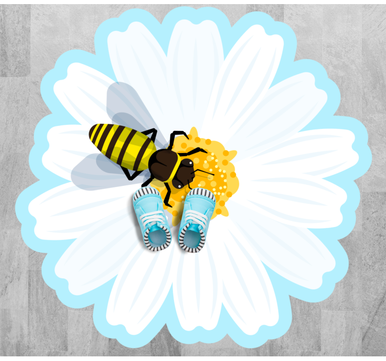 Tapis vinyle plantes abeille sur marguerite - TenStickers