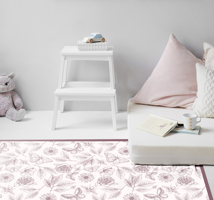 Tapis vinyle plantes arrangement floral subtil - TenStickers