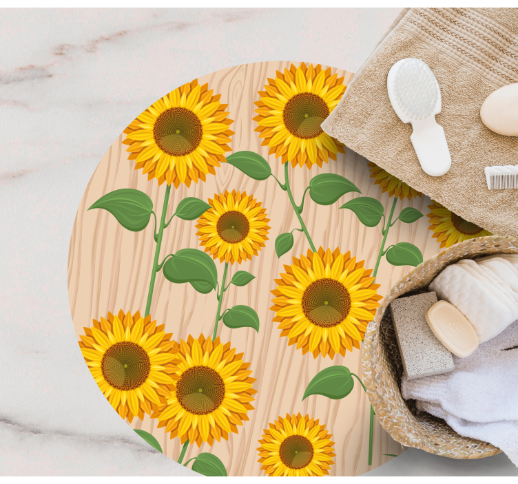 Tapis vinyle plantes bouquet de tournesols - TenStickers