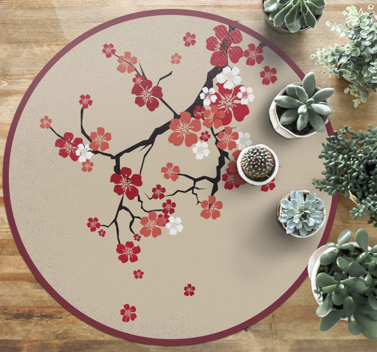 Tapis vinyle plantes branches fleuries - TenStickers