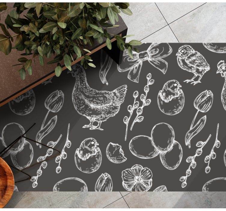 Tapis vinyle cuisine charmants motifs de ferme - TenStickers