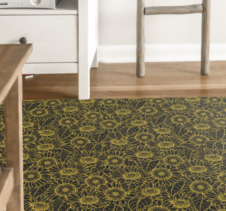 Tapis vinyle plantes complexité florale - TenStickers