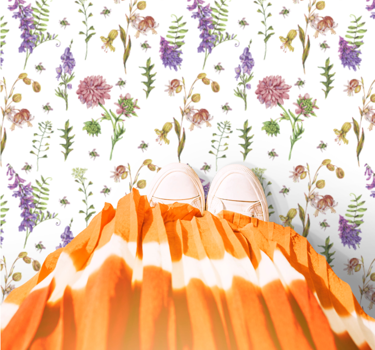 Tapis vinyle plantes composition de fleurs vibrantes - TenStickers