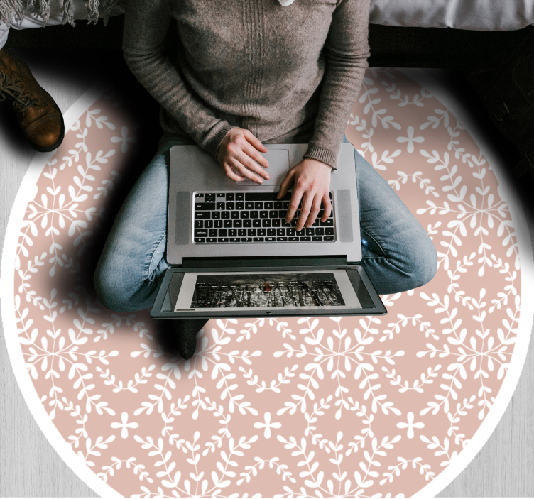 Tapis vinyle plantes composition florale délicate - TenStickers