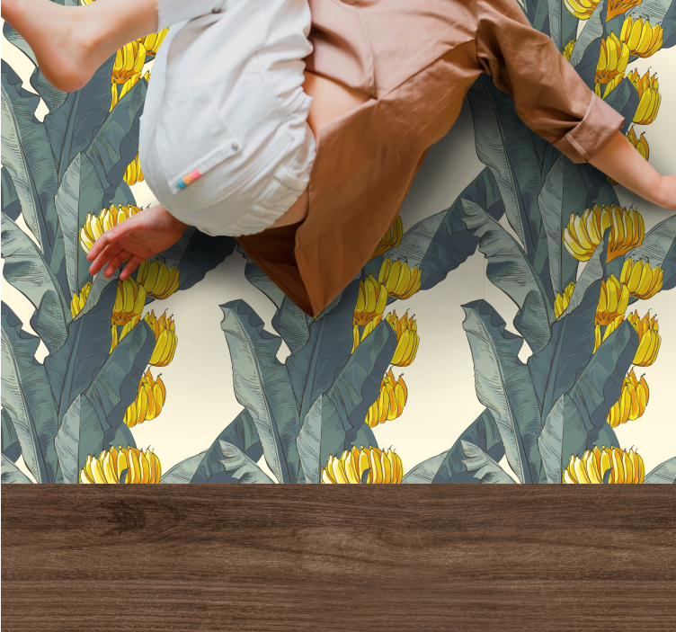 Tapis vinyle plantes composition florale tropicale - TenStickers