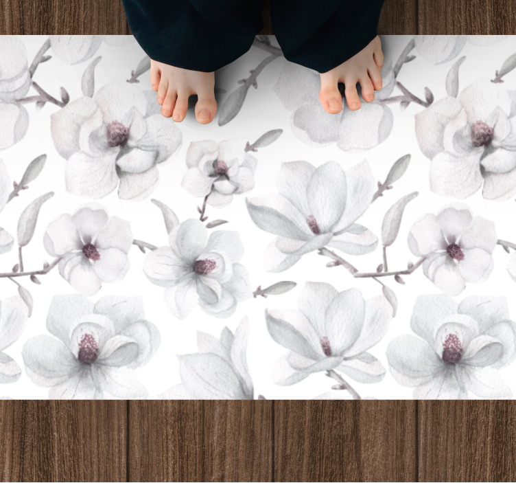 Tapis vinyle plantes concept gris doux - TenStickers