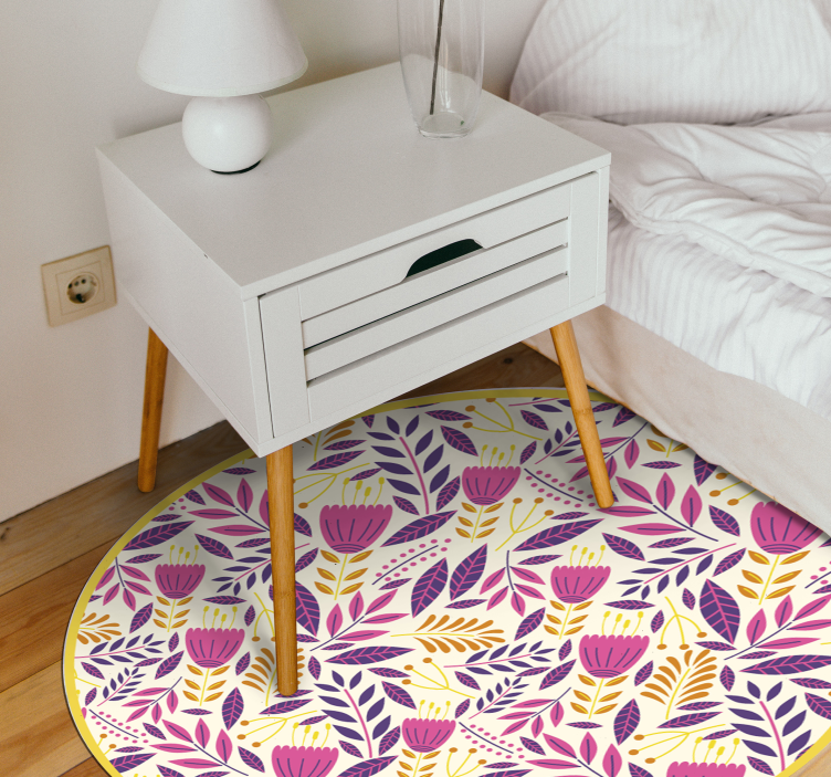 Tapis vinyle plantes conception de symétrie florale - TenStickers