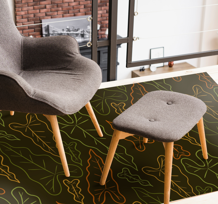 Tapis vinyle plantes contours feuillus - TenStickers