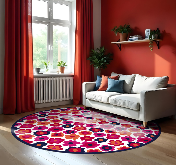 Tapis vinyle plantes coquelicot rouge - TenStickers