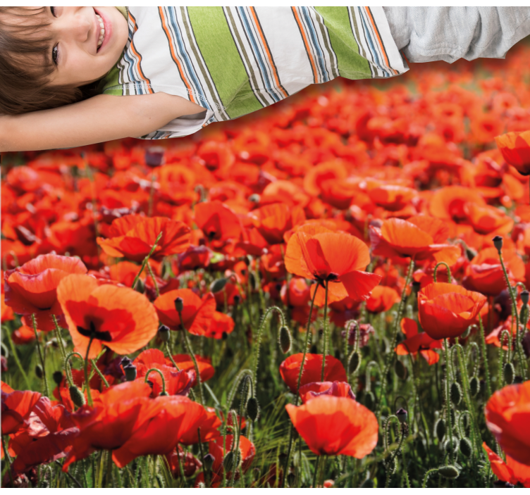 Tapis vinyle plantes coquelicots rouges vibrants - TenStickers