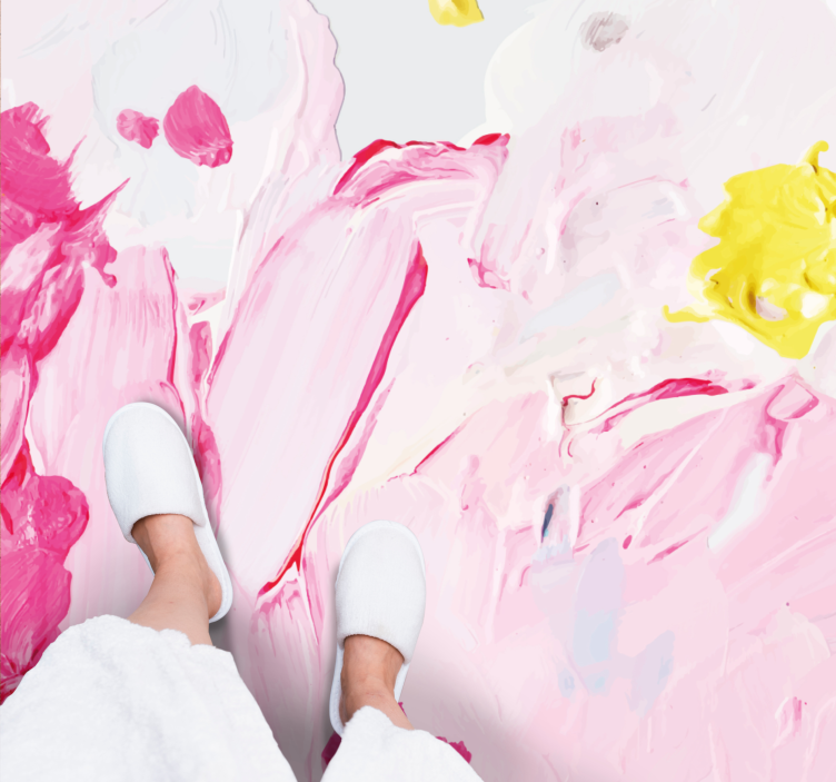 Tapis vinyle ado coups de pinceau abstraits - TenStickers