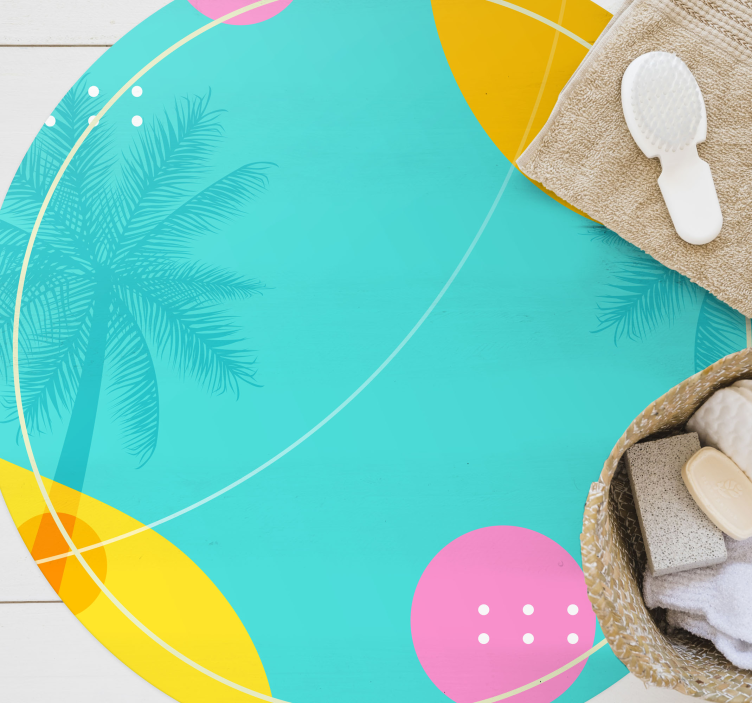 Tapis vinyle plantes décor de palmiers tropicaux - TenStickers