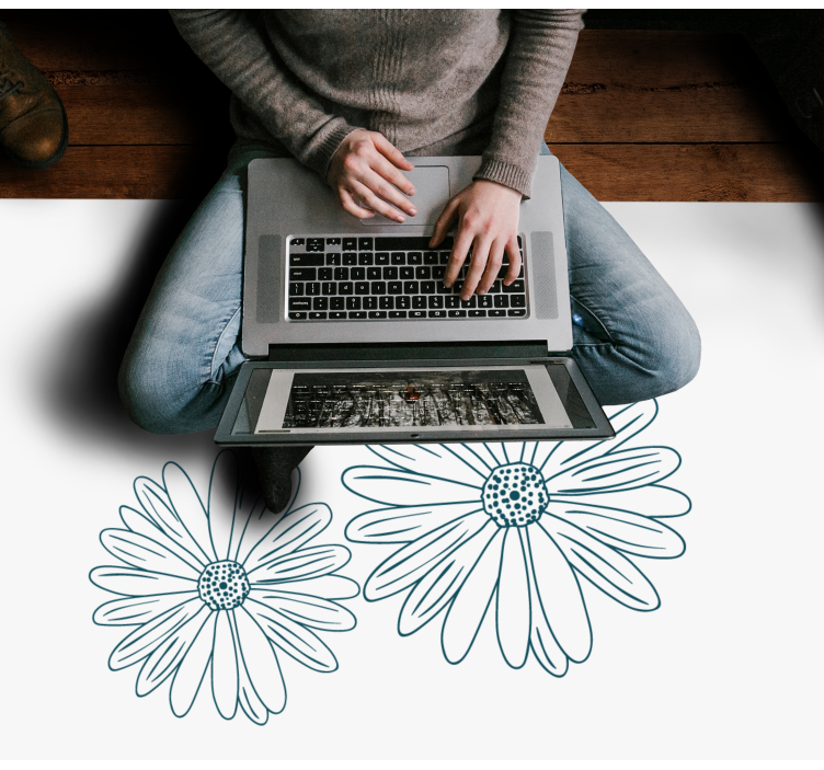 Tapis vinyle plantes délicate touche florale - TenStickers