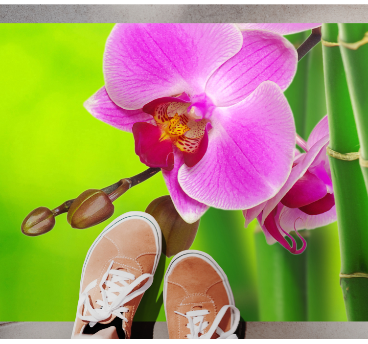 Tapis vinyle plantes délice de fleurs d'orchidées - TenStickers