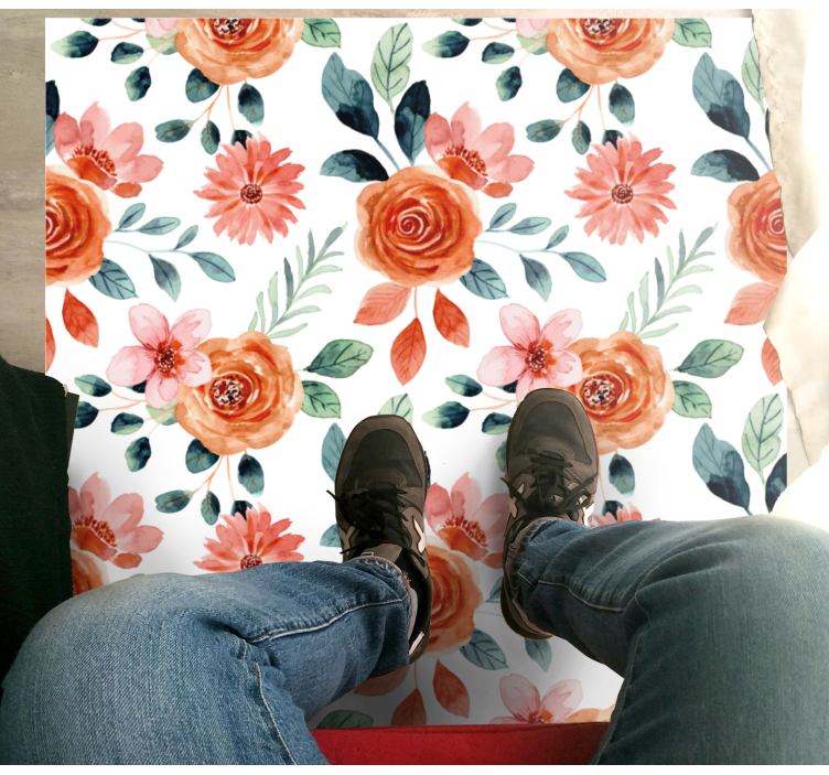 Tapis vinyle plantes délice fleuri - TenStickers