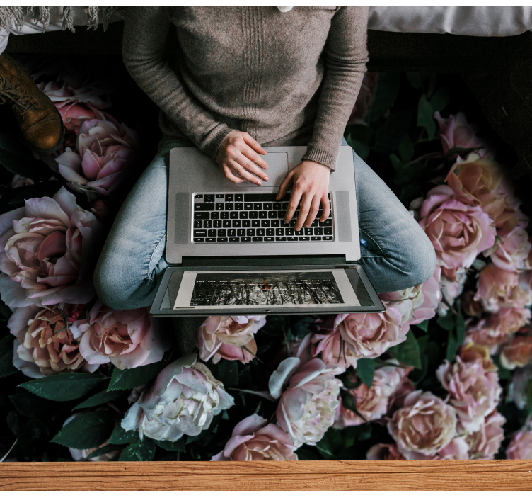 Tapis vinyle plantes élégante présentation florale - TenStickers