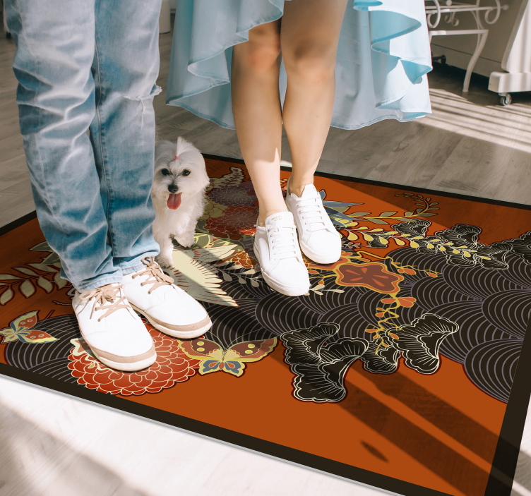 Tapis vinyle plantes élément botanique élaboré - TenStickers