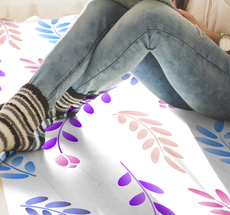 Tapis vinyle plantes élément de feuille botanique - TenStickers