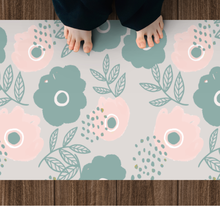 Tapis vinyle plantes élément de feuille florale - TenStickers