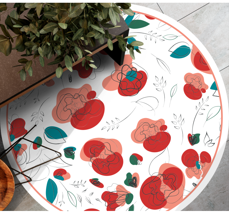 Tapis vinyle plantes élément floral florissant - TenStickers