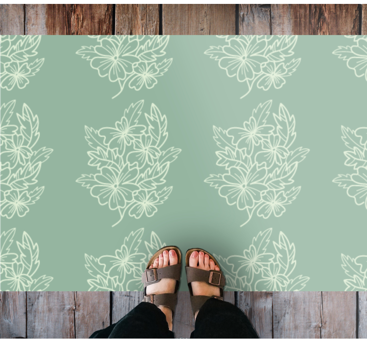 Tapis vinyle plantes éléments gracieux - TenStickers