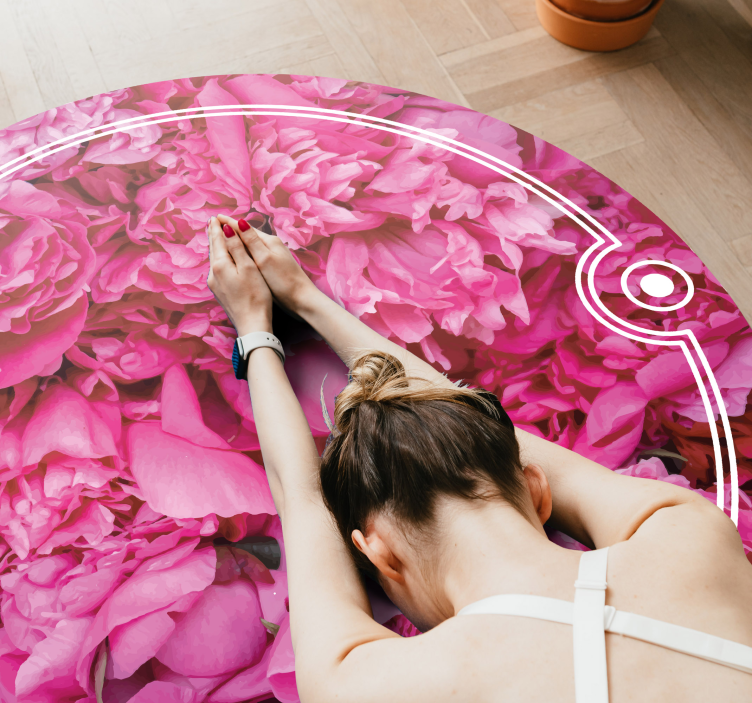 Tapis vinyle plantes espace de méditation florale - TenStickers