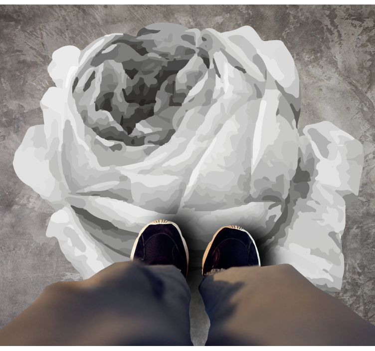 Tapis vinyle plantes fleur de rose - TenStickers