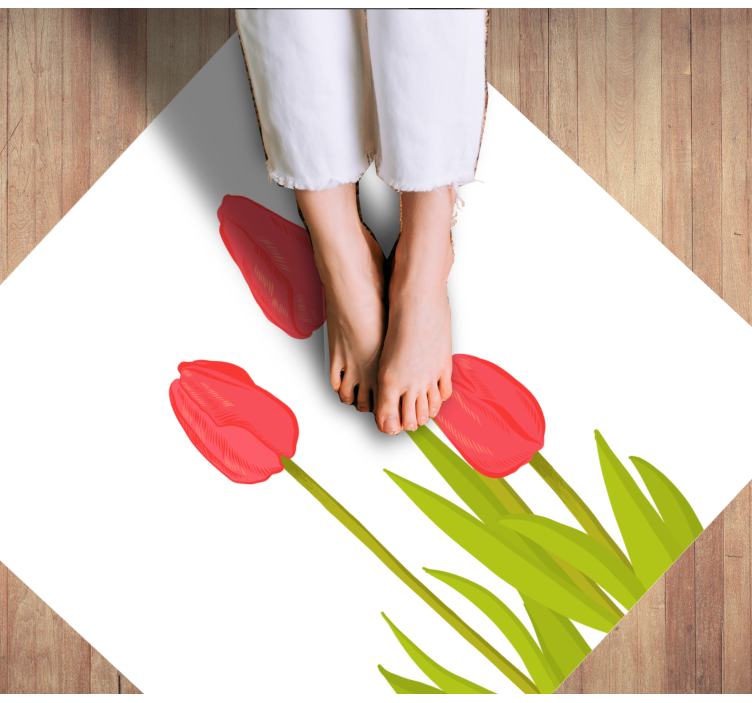 Tapis vinyle plantes fleur de tulipe vibrante - TenStickers