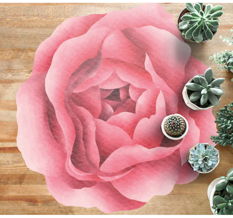Tapis vinyle plantes fleur rose blush - TenStickers