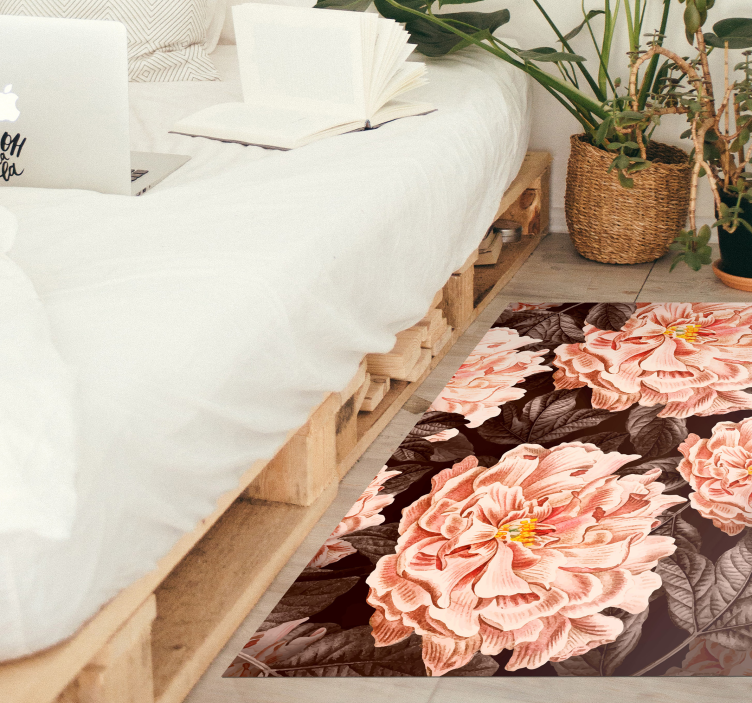 Tapis vinyle plantes fleurs florales gracieuses - TenStickers