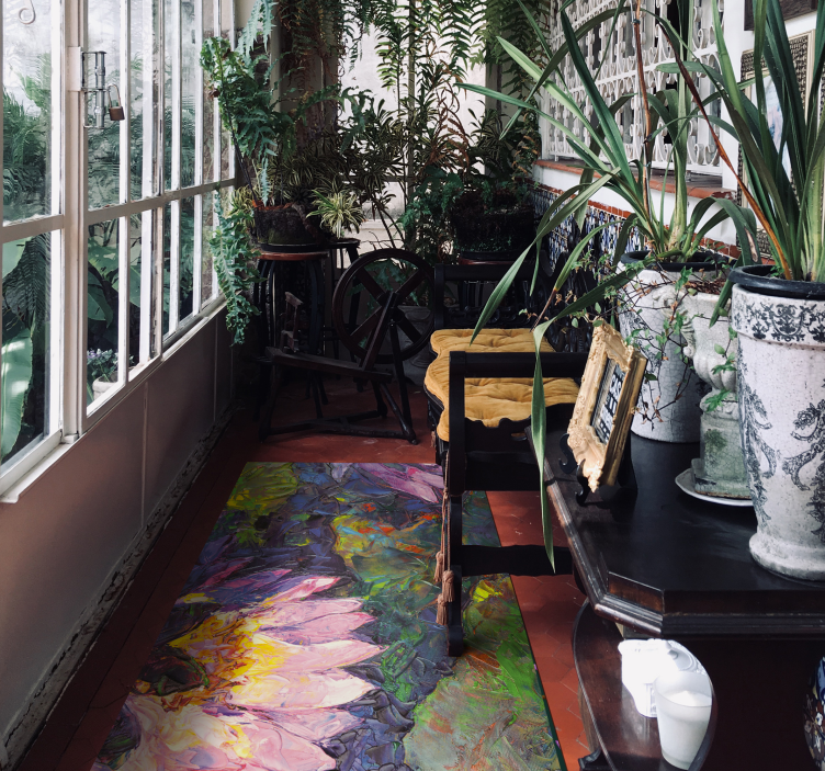 Tapis vinyle plantes fleurs impressionnistes - TenStickers