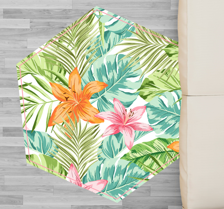 Tapis vinyle plantes flore tropicale - TenStickers