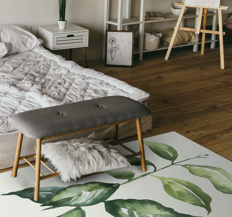 Tapis vinyle plantes illustration de feuille botanique - TenStickers