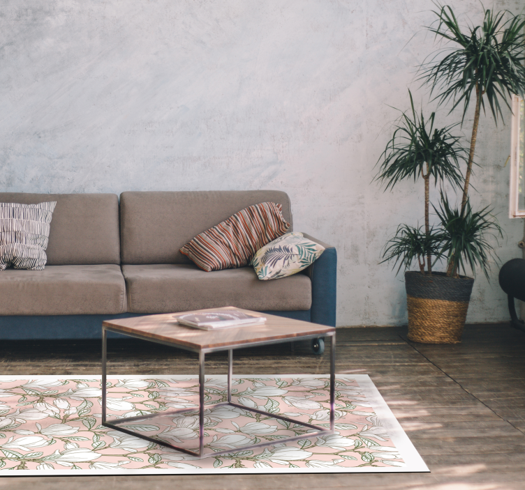 Tapis vinyle plantes illustration florale - TenStickers