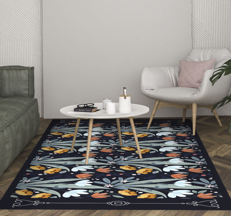 Tapis vinyle plantes modèle de composition florale - TenStickers