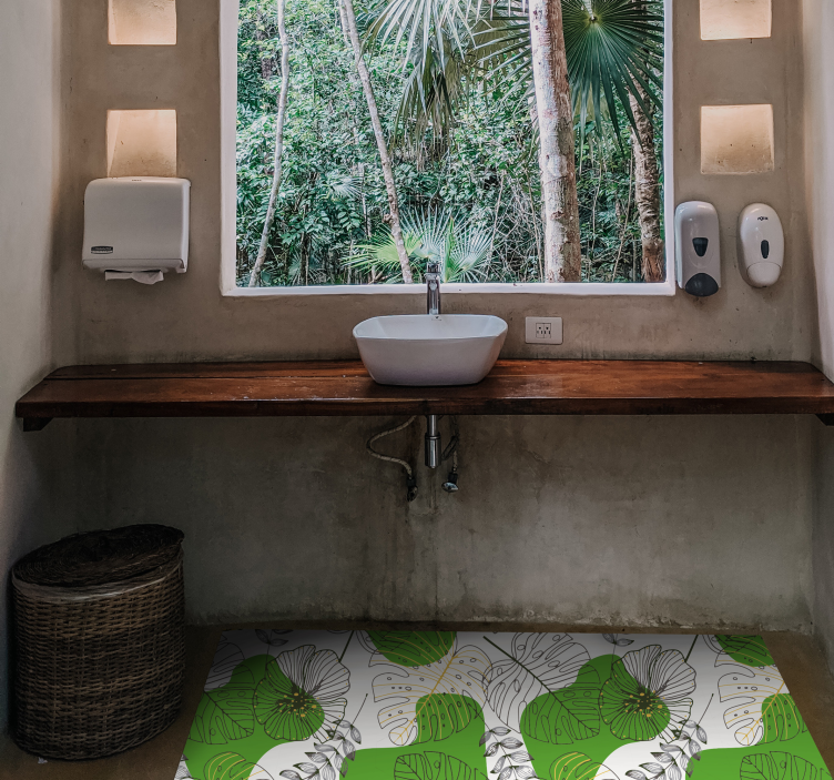 Tapis vinyle plantes monstre tropical - TenStickers