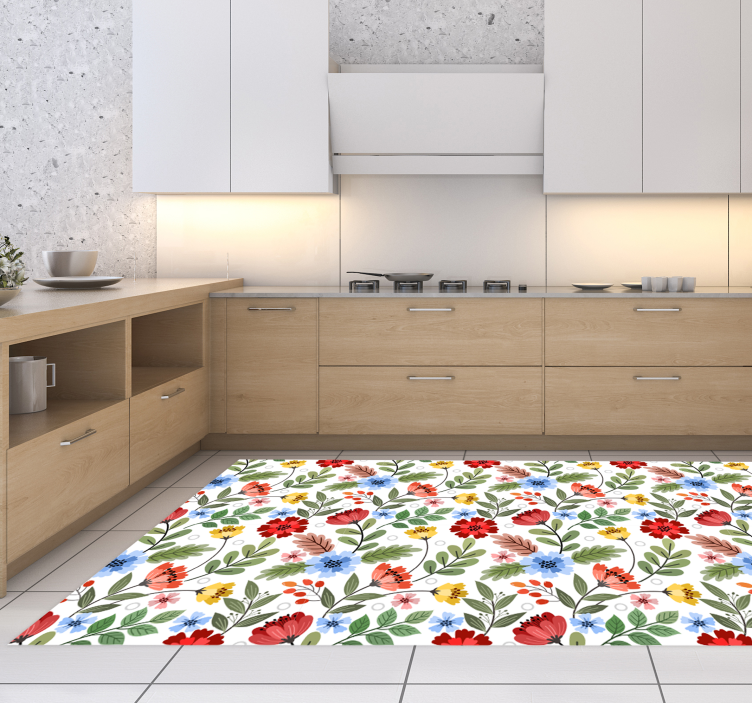 Tapis vinyle plantes motif coloré et vibrant - TenStickers
