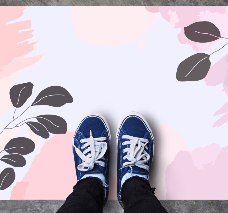 Tapis vinyle plantes motif de feuille élégant - TenStickers